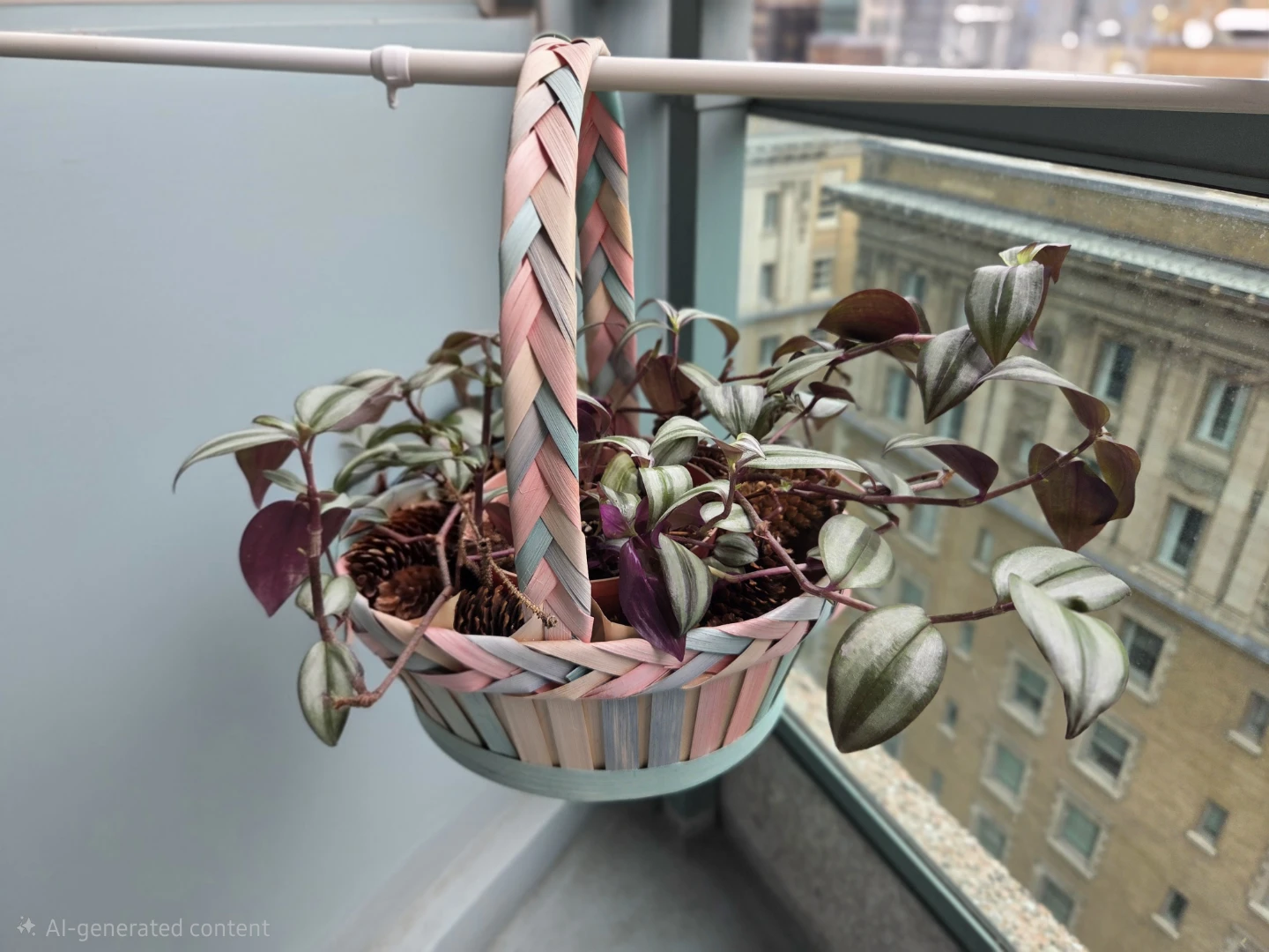 Tradescantia zebrina in Pastel Hanging Basket