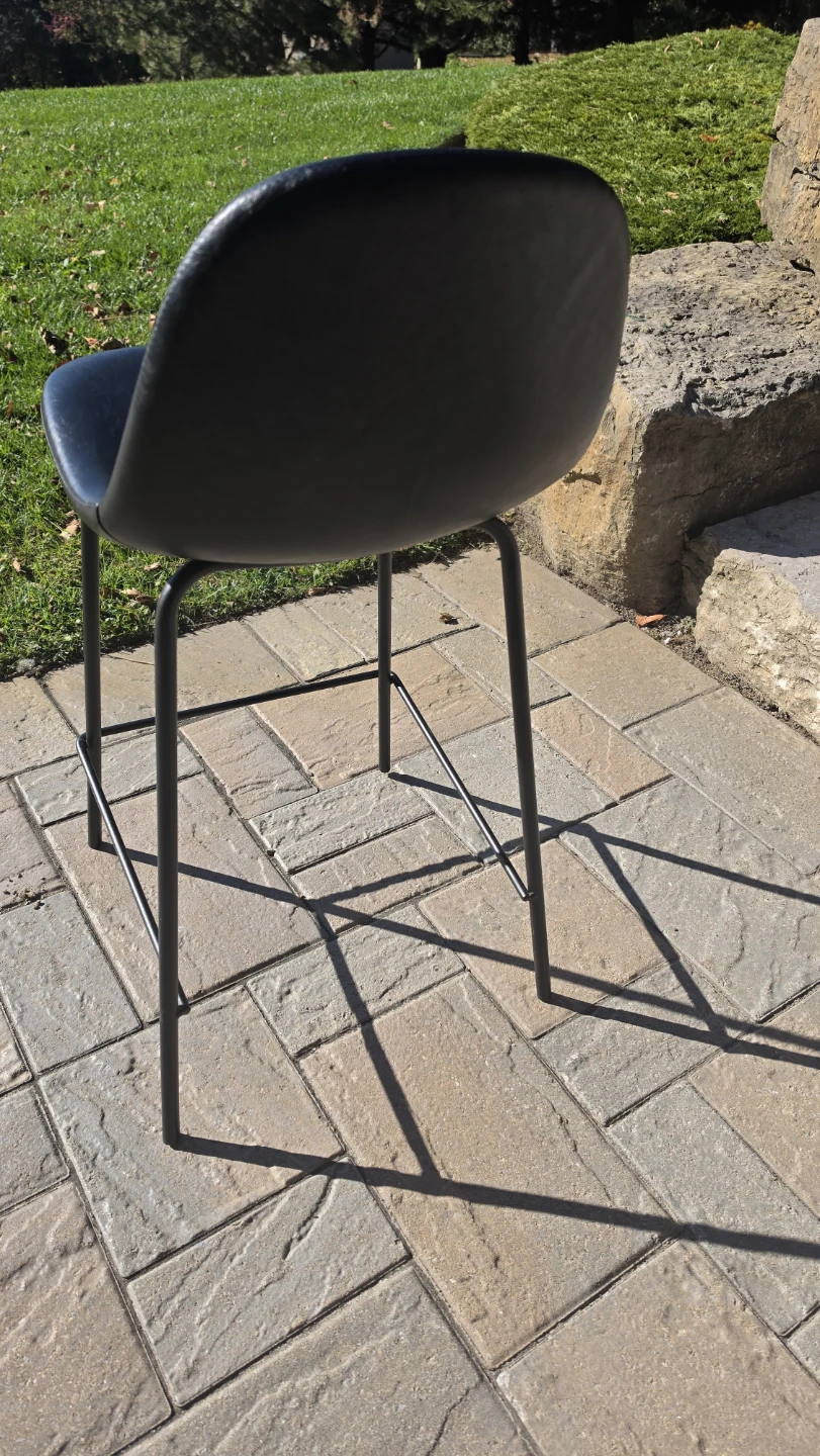 Kody Vegan Leather Bar & Counter Stool (Set of 2) Black - photo 5