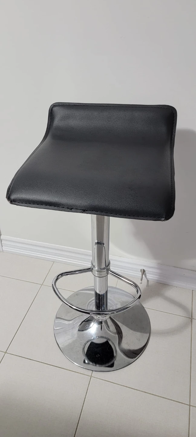 Set of 2 Black Adjustable Bar Stools - photo 2