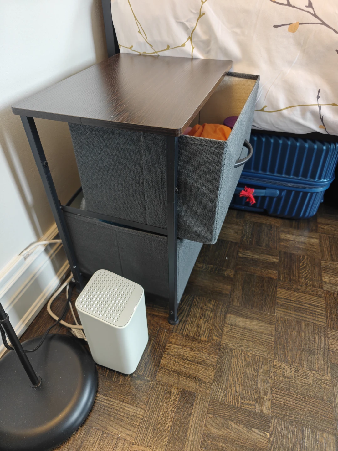 Two-Drawer Fabric Bedside Table - photo 4