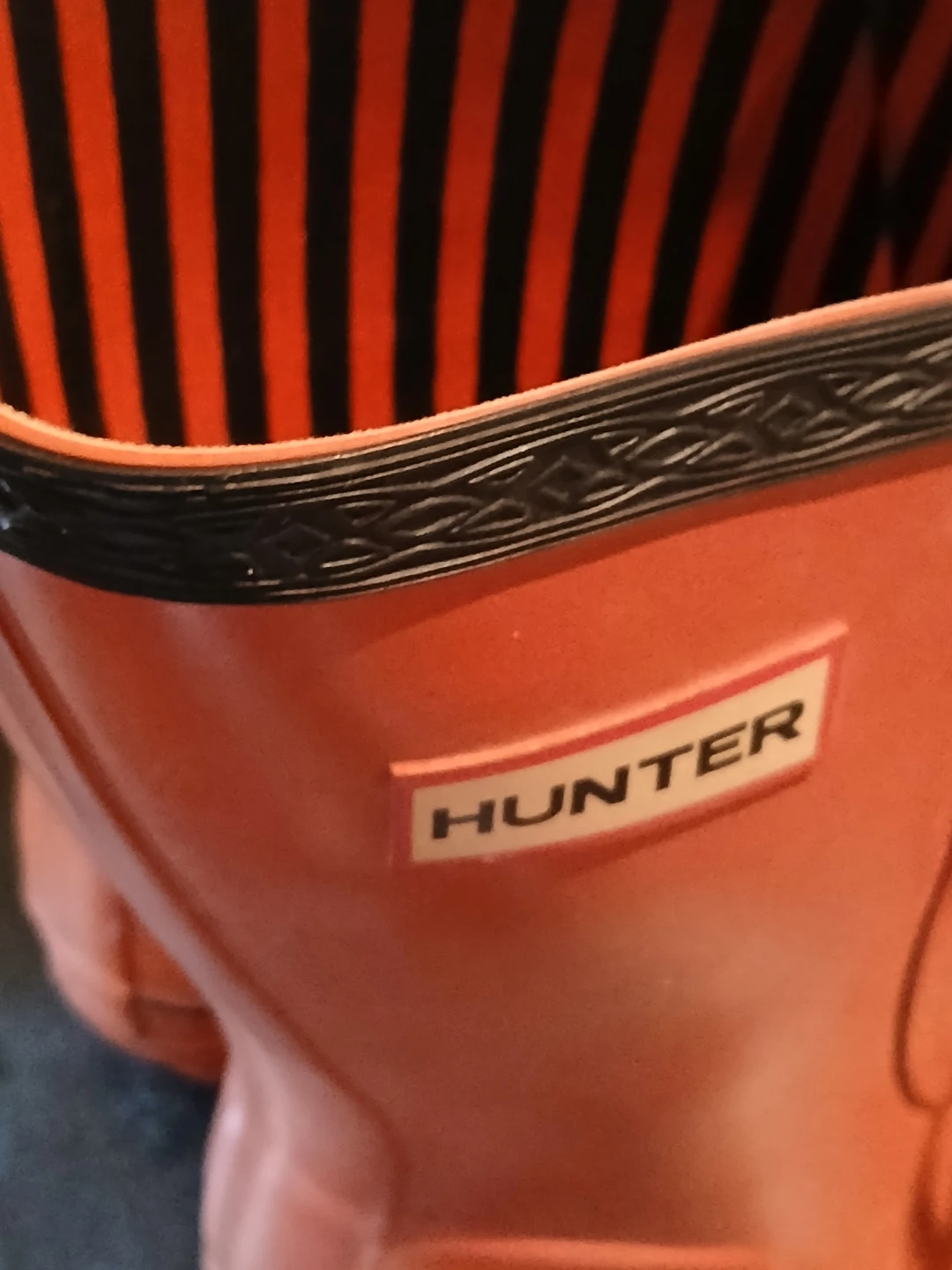 Size 38 Hunter Orange Lace-Up Rubber Boots - photo 4