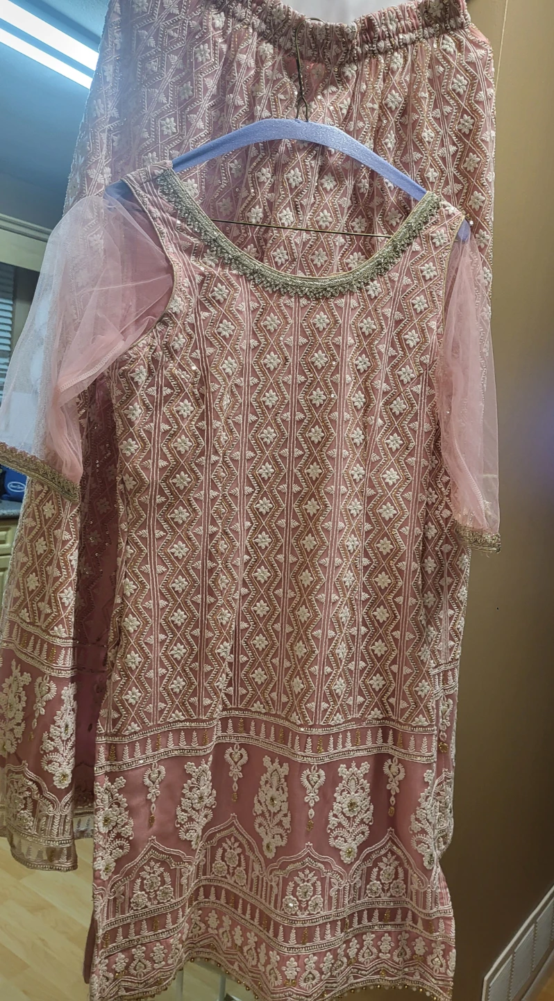 Pink Embroidered Traditional South Asian Outfit