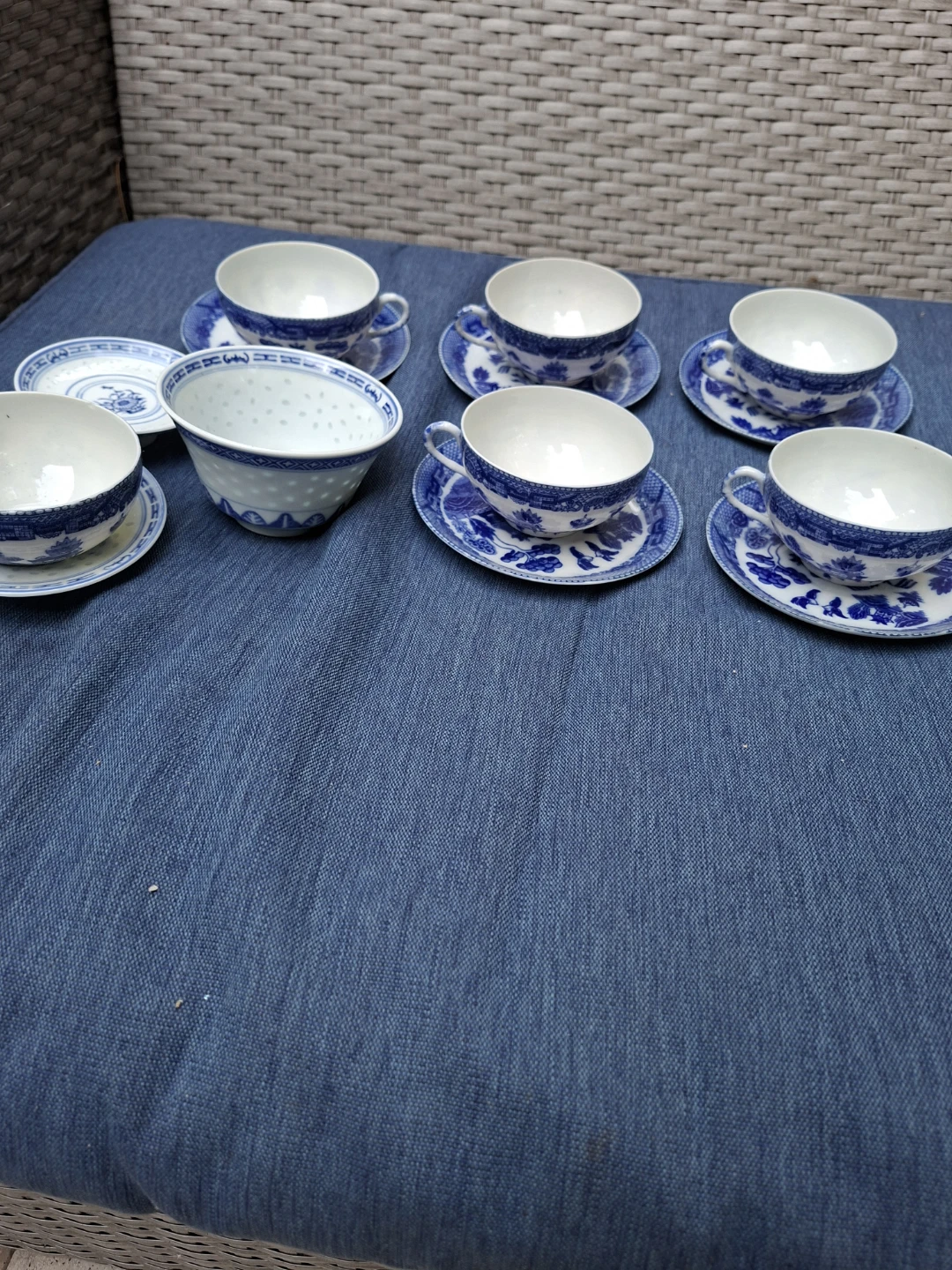 Blue Willow Tea Cup and Saucer Set