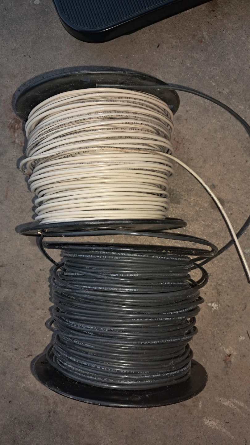 12 gauge TNNH insulated solid copper wire.