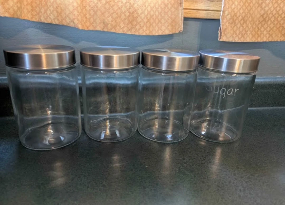 Set of 4 Glass Canisters