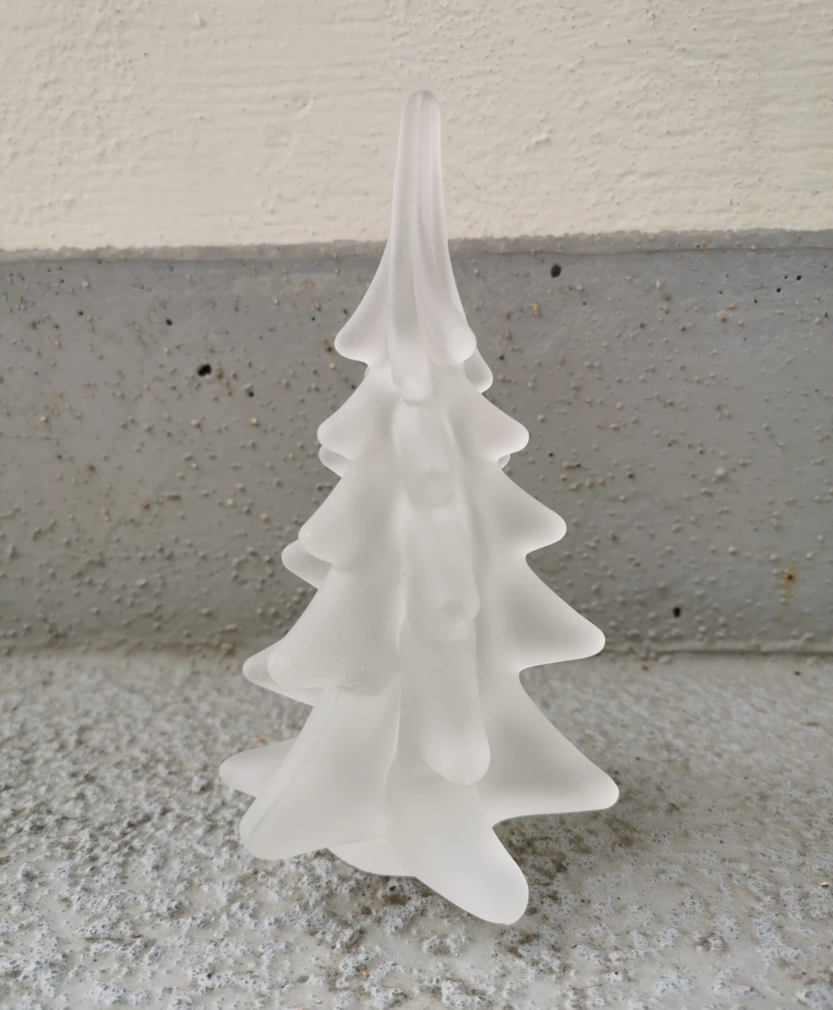 Vintage Frosted Glass Christmas Tree Figurine Set 2 PCS - photo 2
