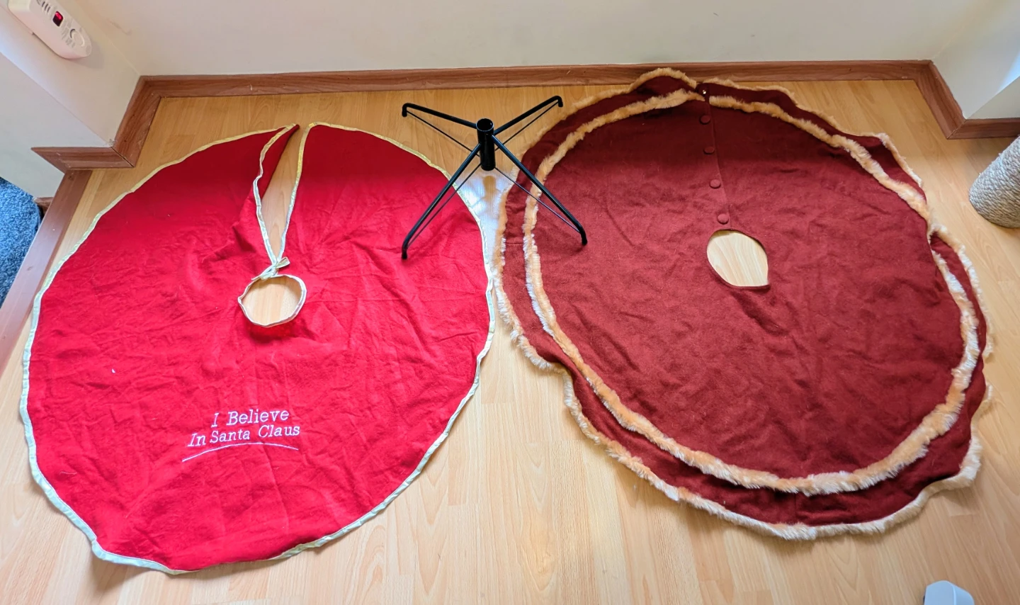 Christmas Tree Stand and Two Tree Skirts