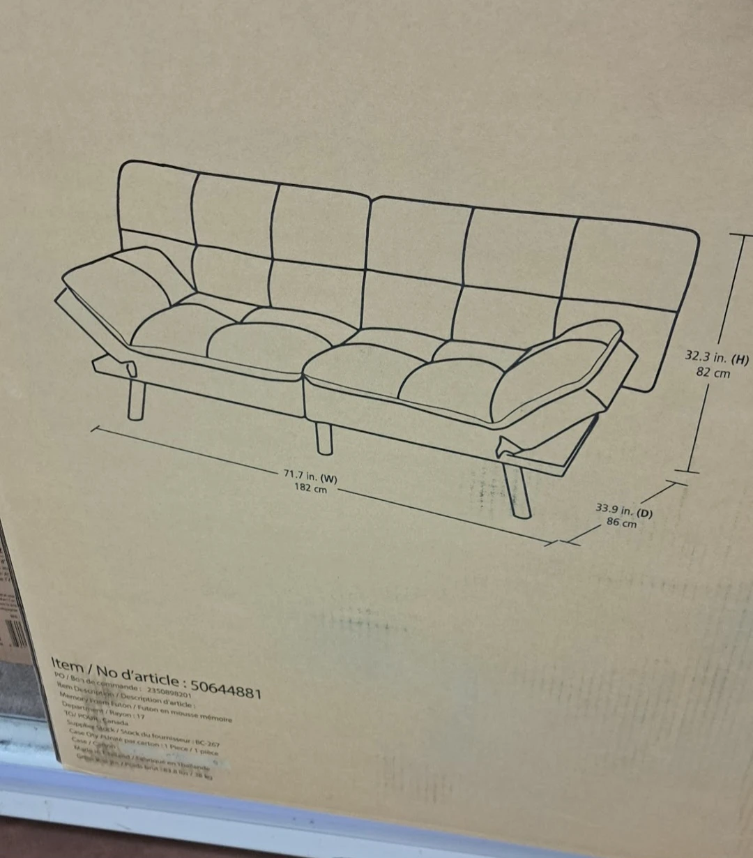 Grey Memory Foam Futon - photo 5