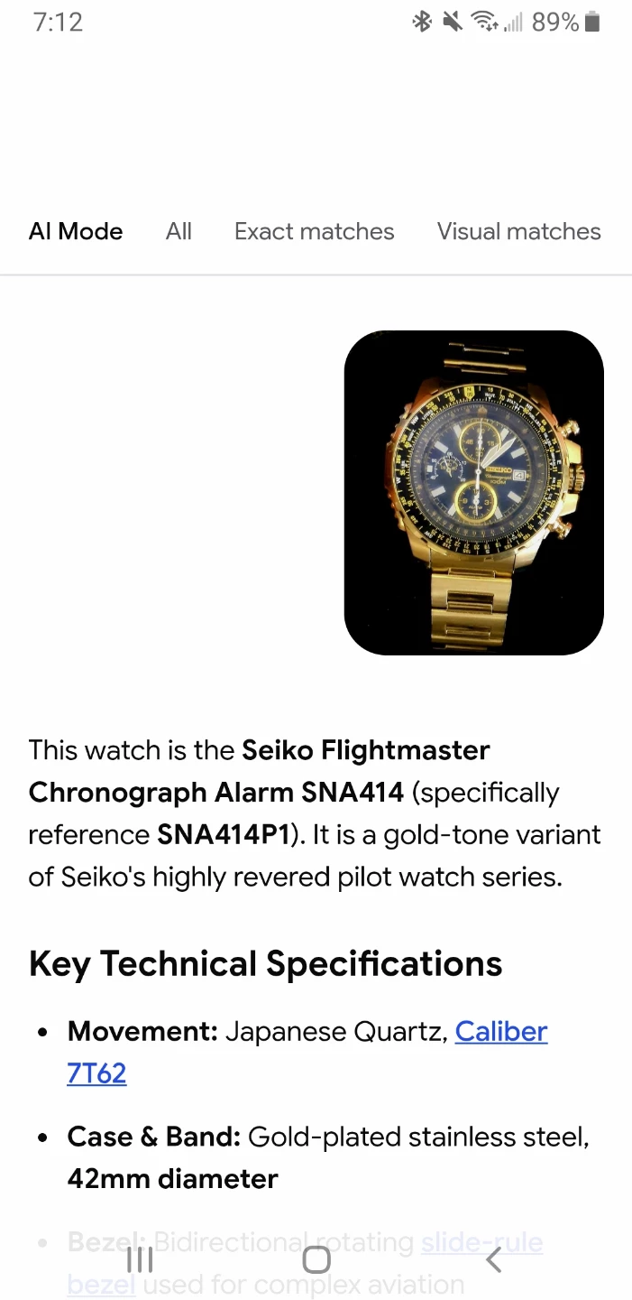 Seiko Flightmaster Watch - Model #SNA414P1 - photo 3