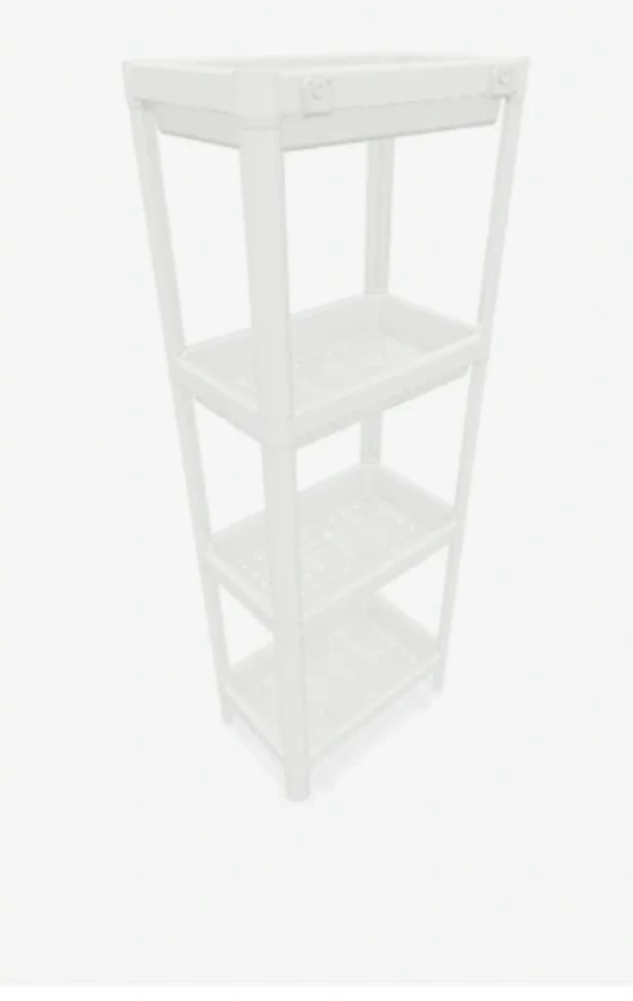 White 4-Tier Plastic Storage Shelf