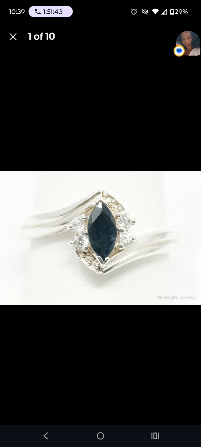 Sapphire CZ Sterling Silver Ring