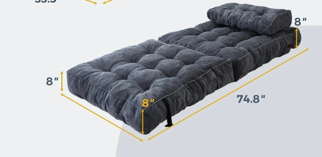 Gray folding sofa bed