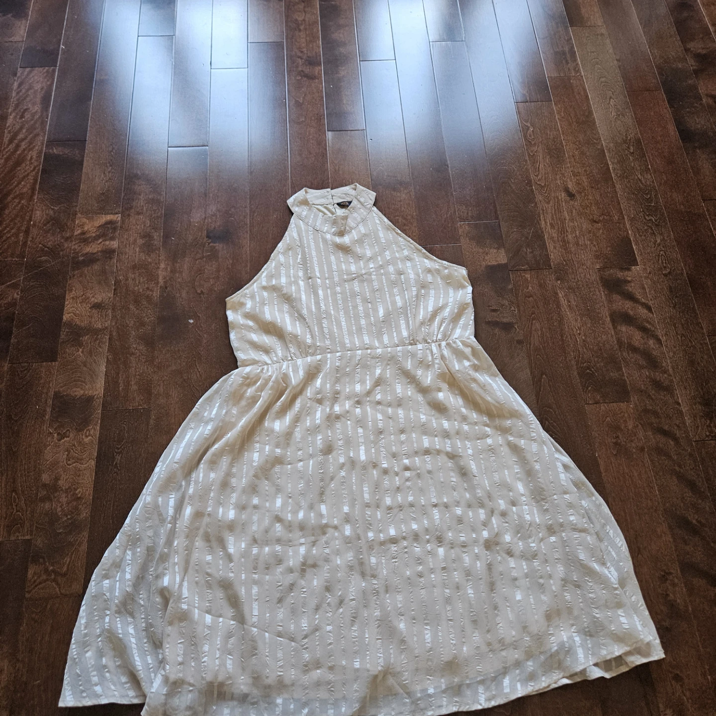 Brand new Cream striped halter dress size large