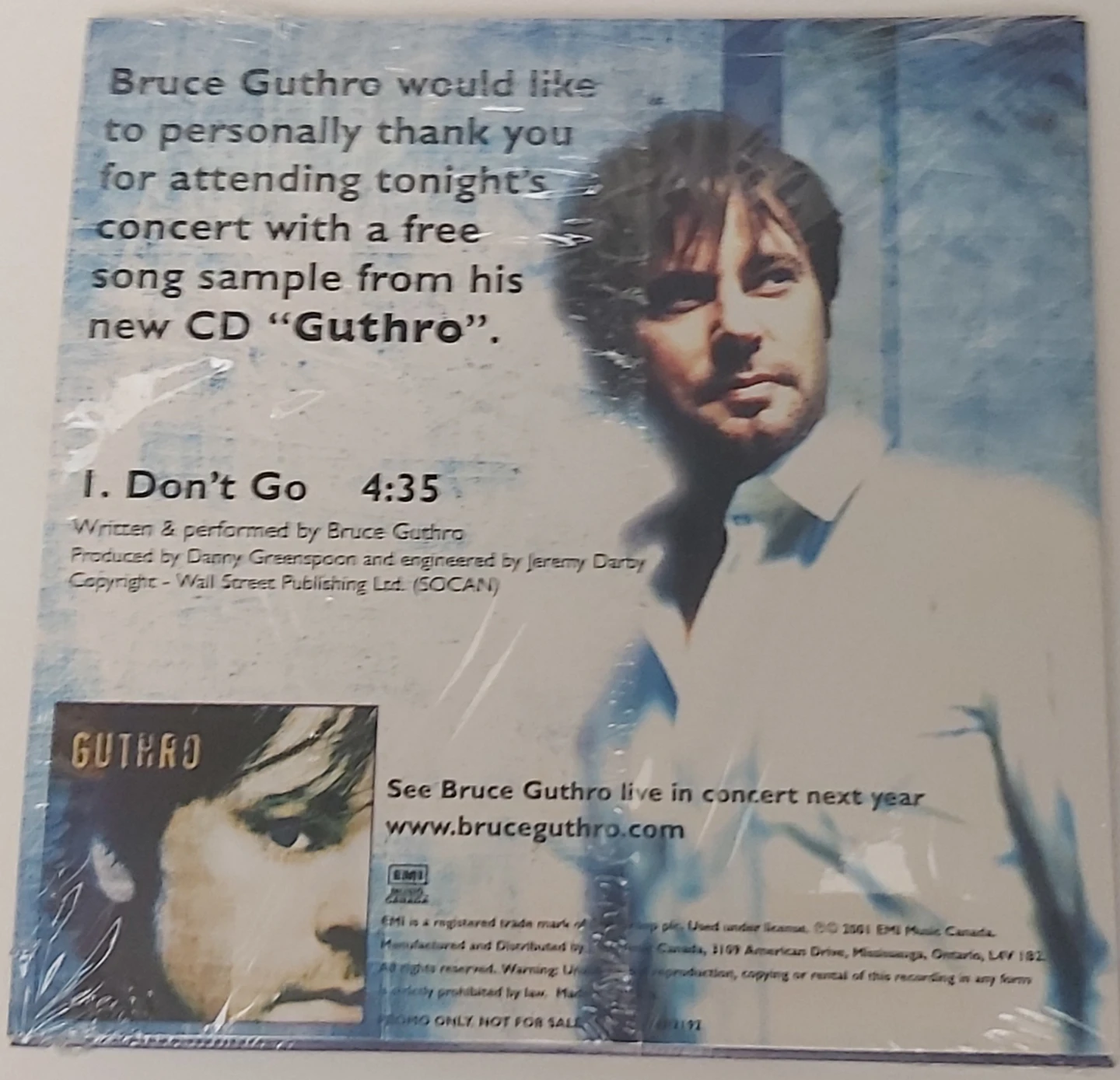 Bruce Guthro promotional CD single - photo 2