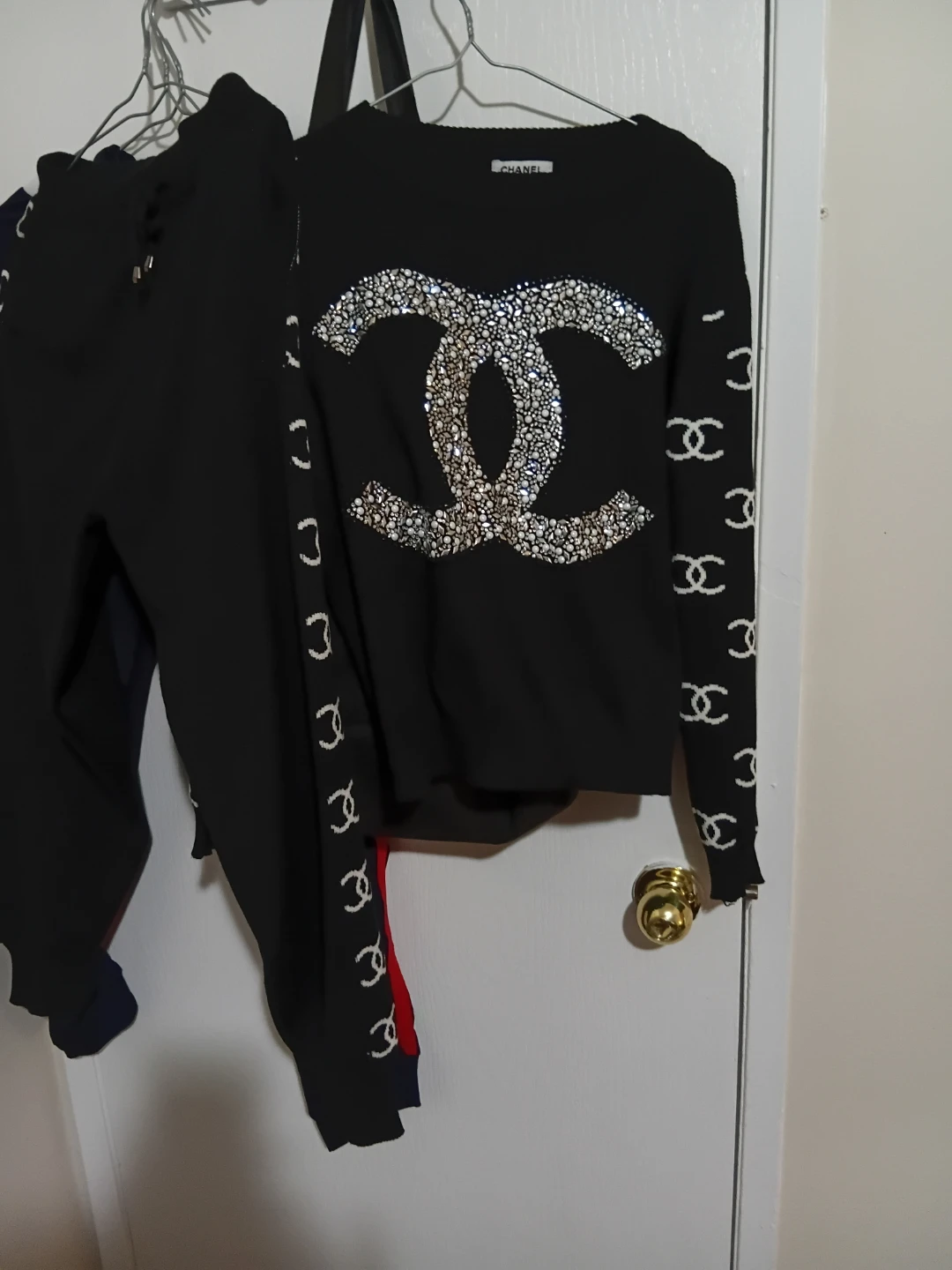 Chanel Black Jewelled Knit Sweater