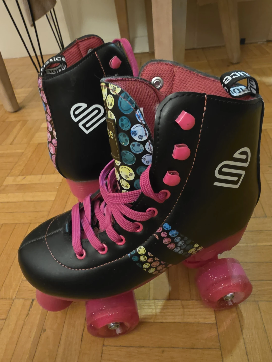 Justice Sport Roller Skates Black/Pink Size 12-2