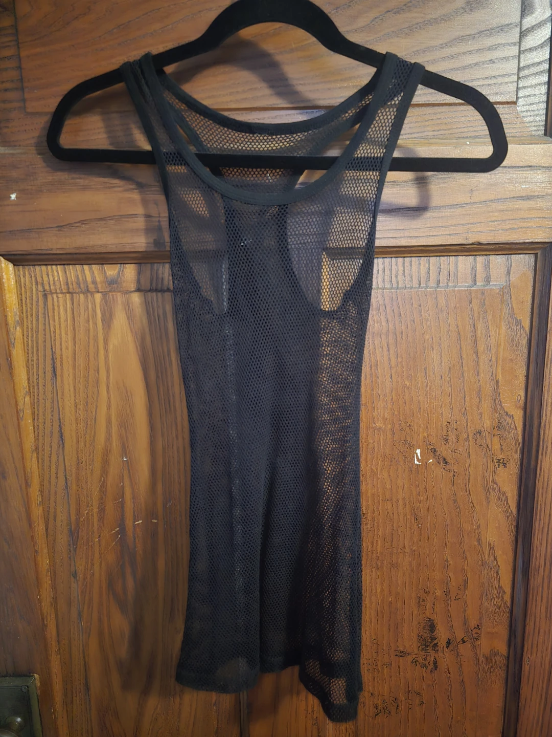 Black Fishnet Racerback Tank Top