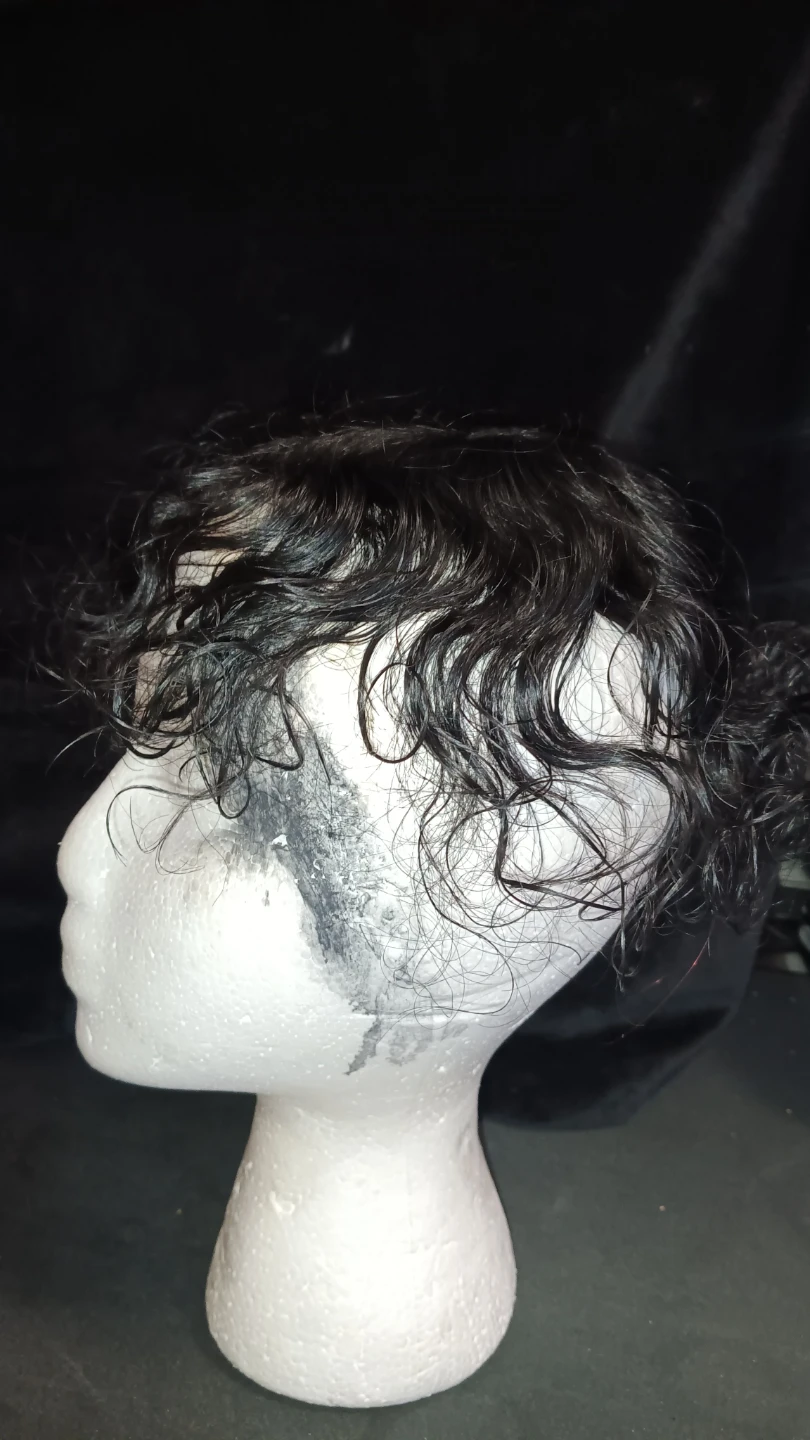 Black Wavy Human Hair Topper