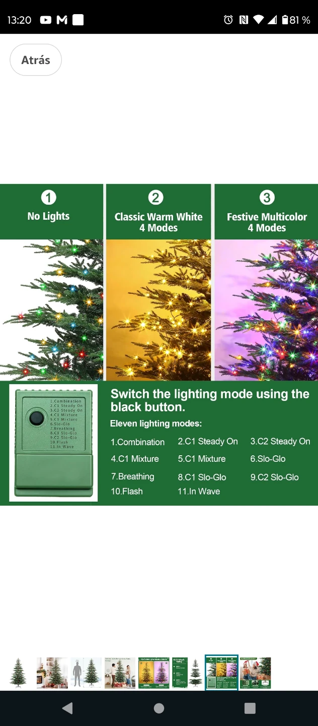 Artificial Christmas Tree with LED Lights - photo 2