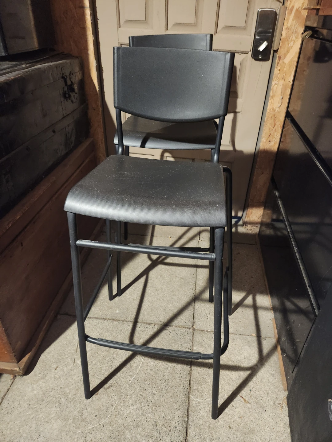 Two Black  Bar Stools