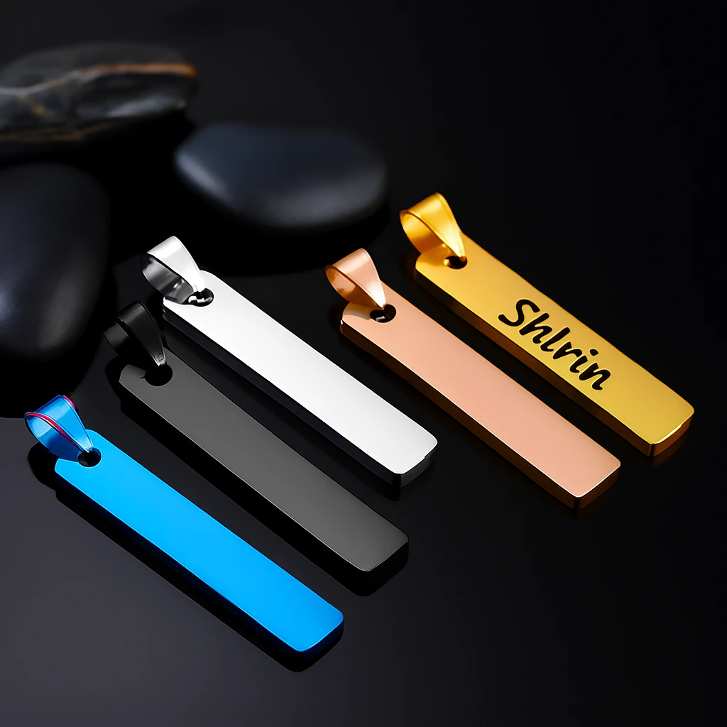 Customizable Stainless Steel Bar Pendant - photo 4