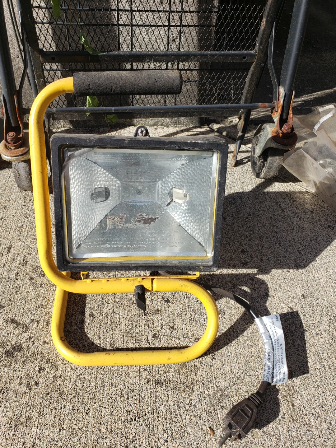 Yellow Portable Halogen Work Light