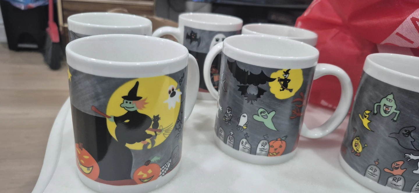 Set of 12 Halloween Themed Mugs