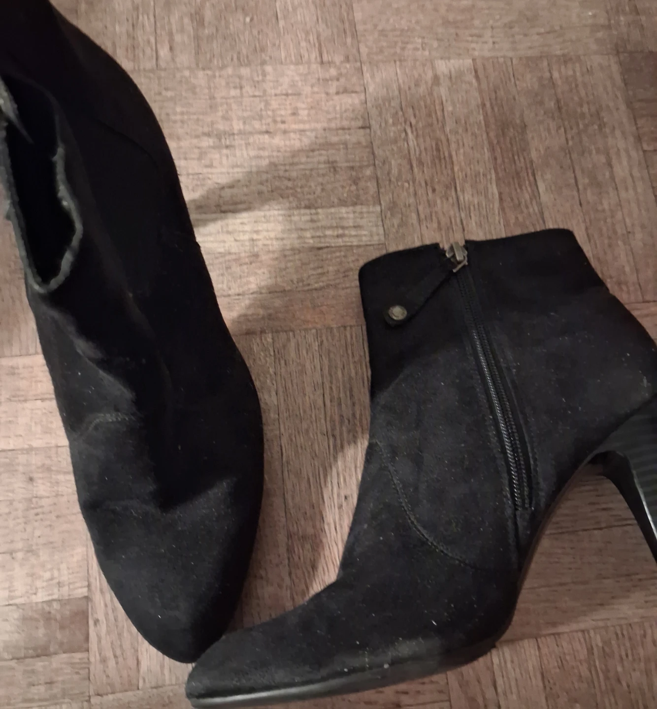 Black Heeled Ankle Boots Size 9