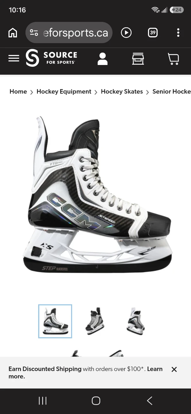 CCM Jetspeed FT8 Pro White Edition Senior Skates