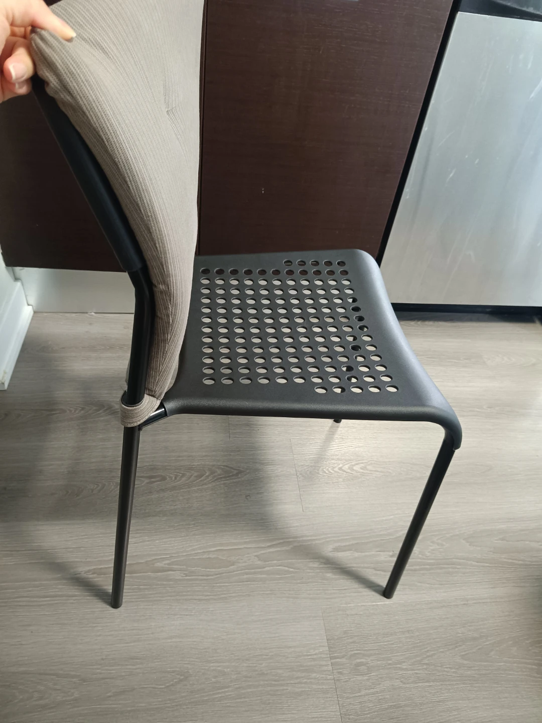 Modern Grey Padded Dining Chair - photo 2