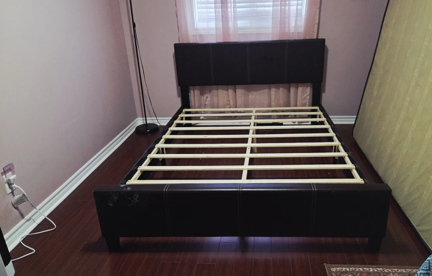 Dark Brown Faux Leather Bed Frame
