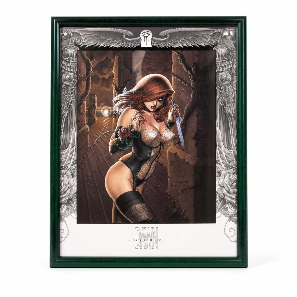 Joseph Michael Linsner Dawn Back in Black Framed Art - photo 2