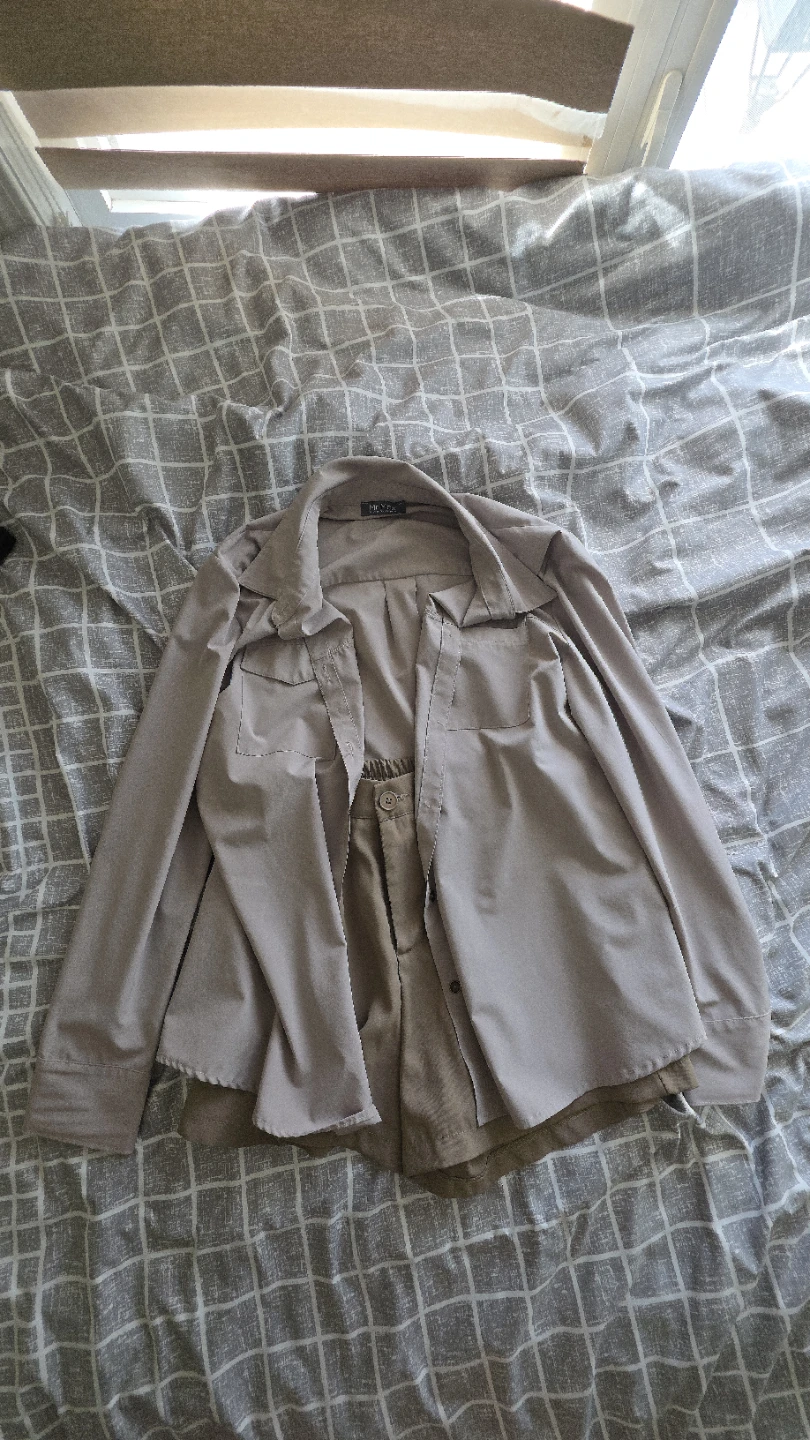 Tan Shirt + Shorts Set