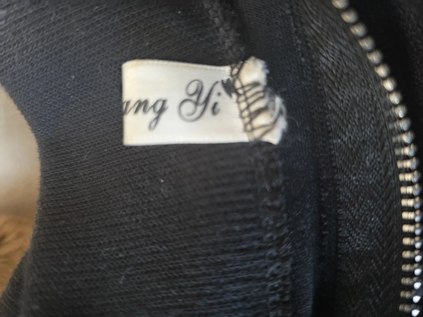 Black knit cardigan with faux fur arm details - photo 3