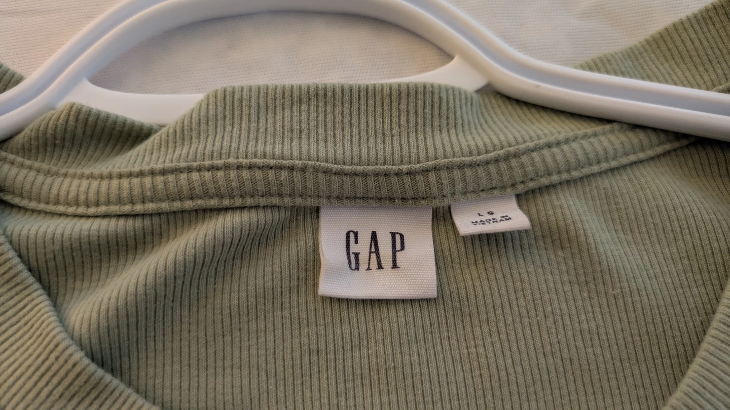 Gap Ribbed Henley Shirt Green - photo 2