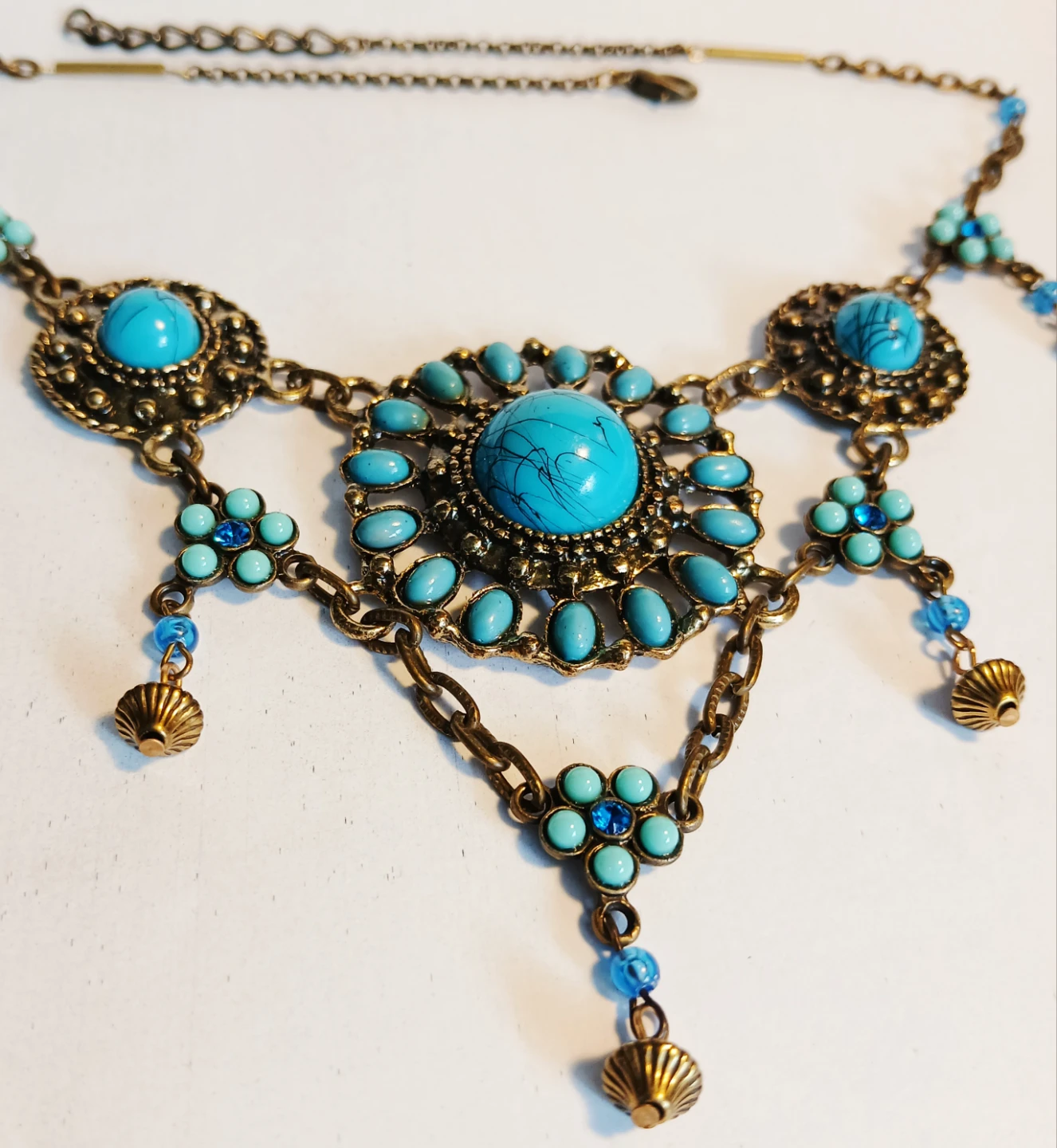 Turquoise-Style Necklace and Earring Set - photo 2