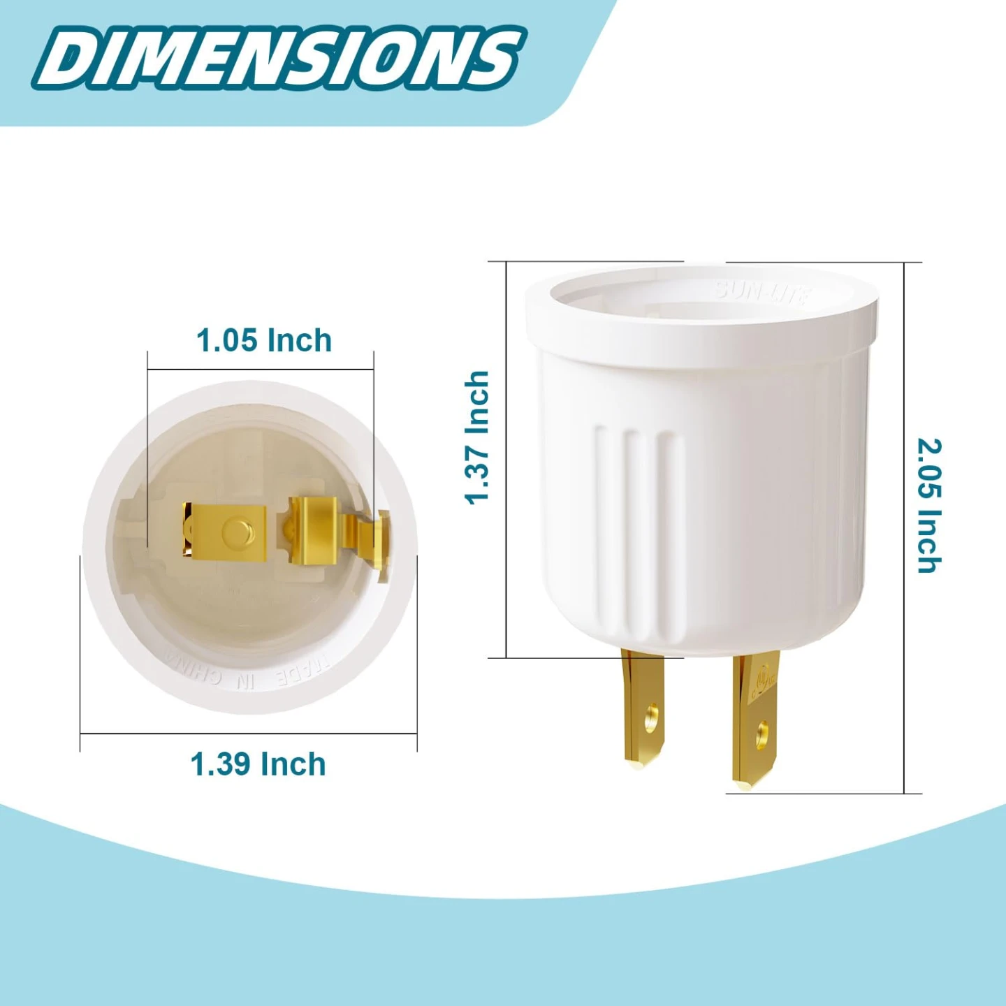 Outlet to Socket Adapter to E26 Light Bulb Socket - photo 4