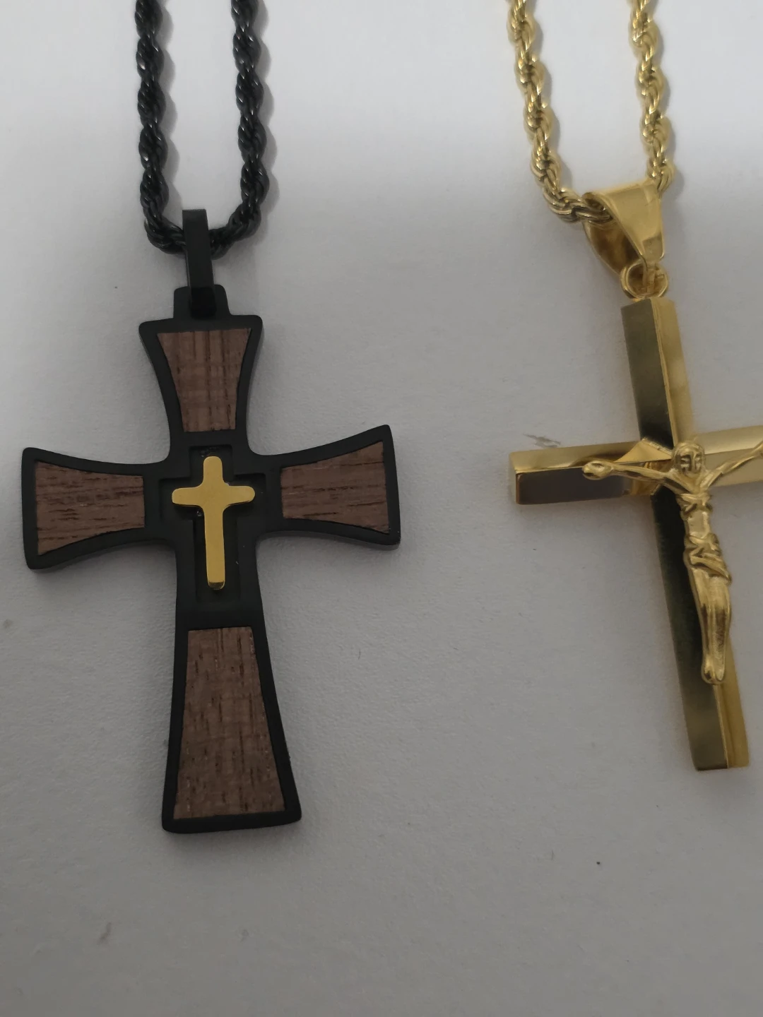 Stainless Steel Cross Pendant Necklaces with Rope Chain - photo 3