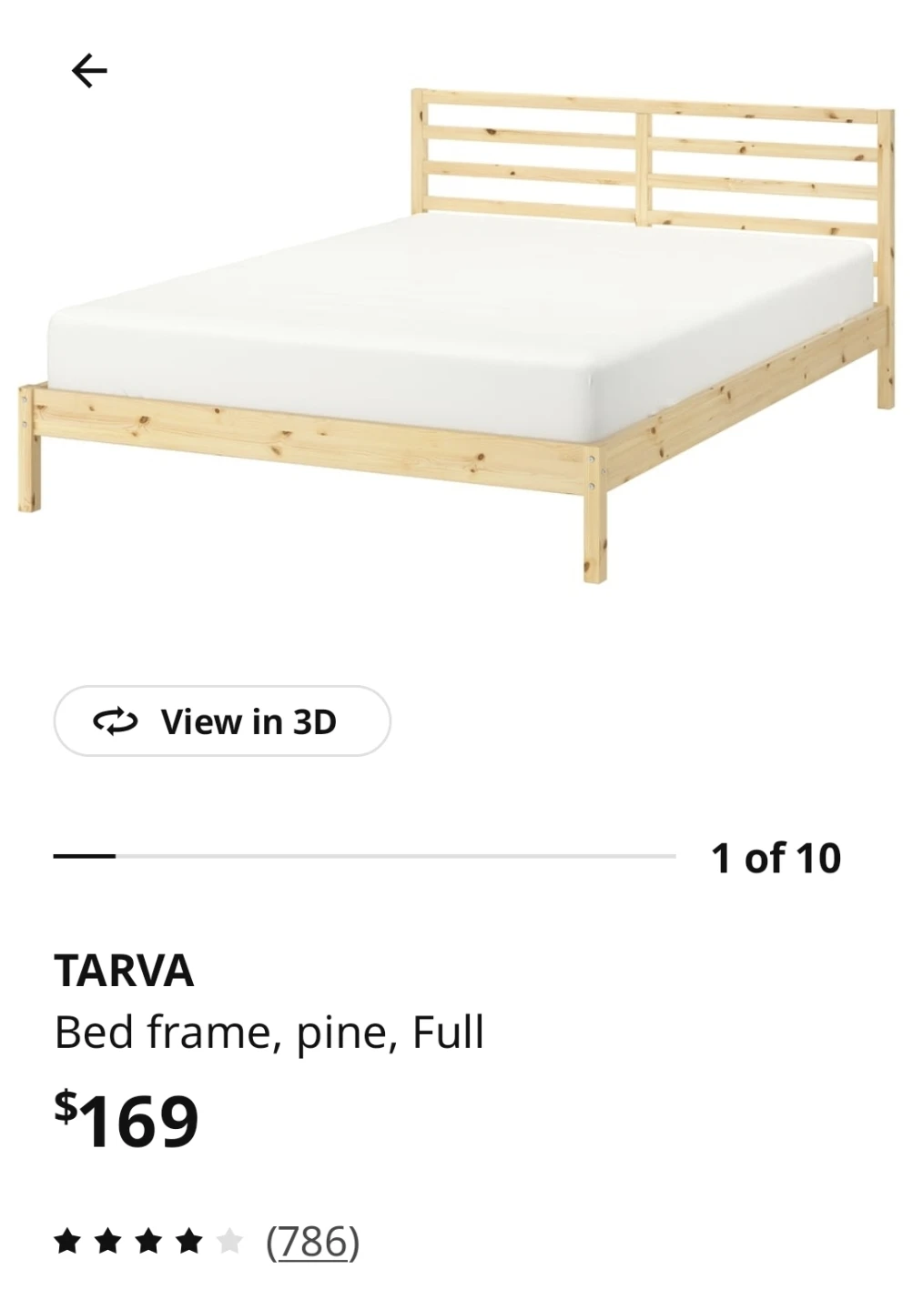 IKEA TARVA Full Bed Frame with LURÖY Slats