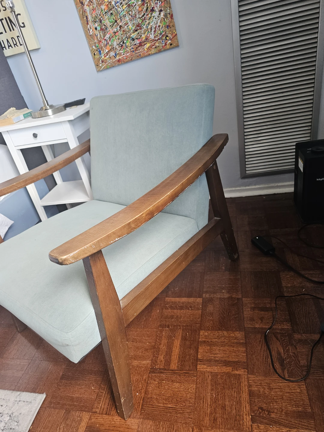 Mid-Century Modern Armchair - Light Blue - photo 2