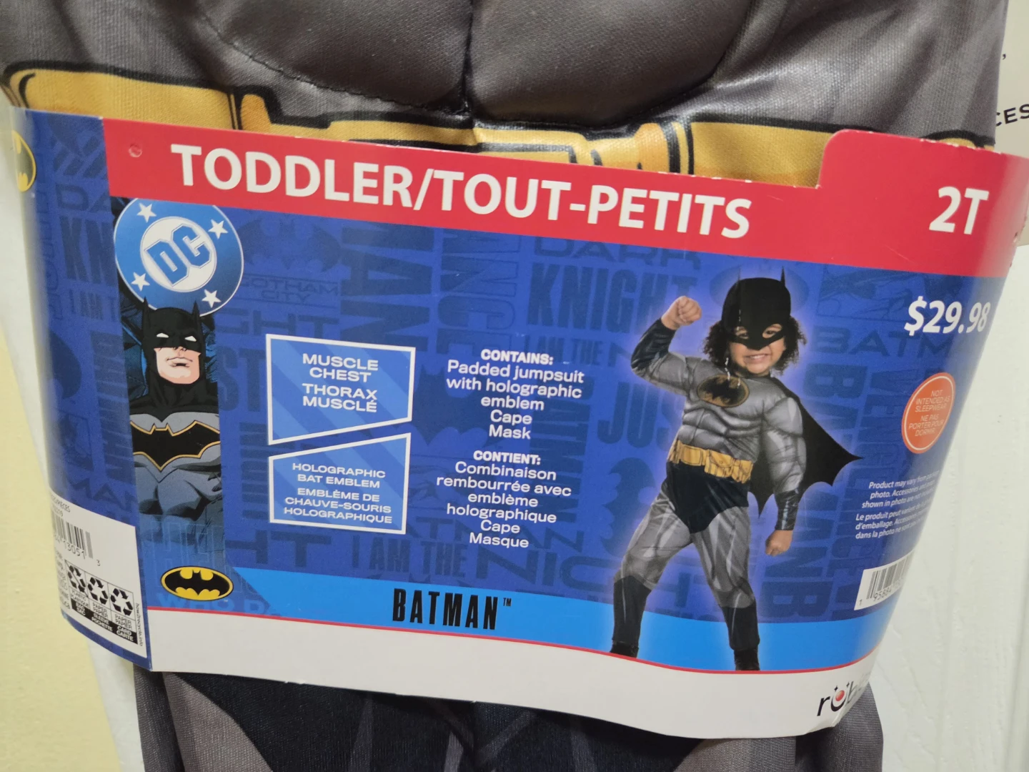 Batman Costume 3-Piece Toddler 2T - photo 5