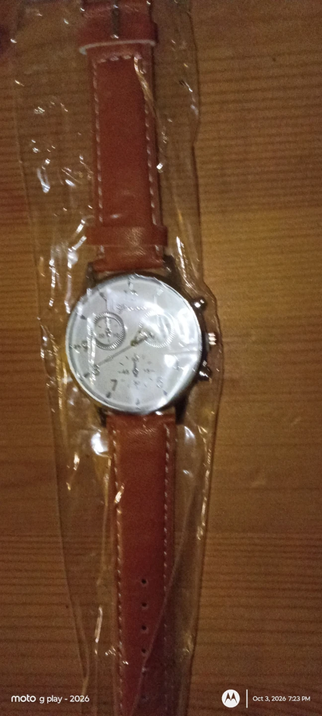Geneva Brown Leather Band Analog Watch