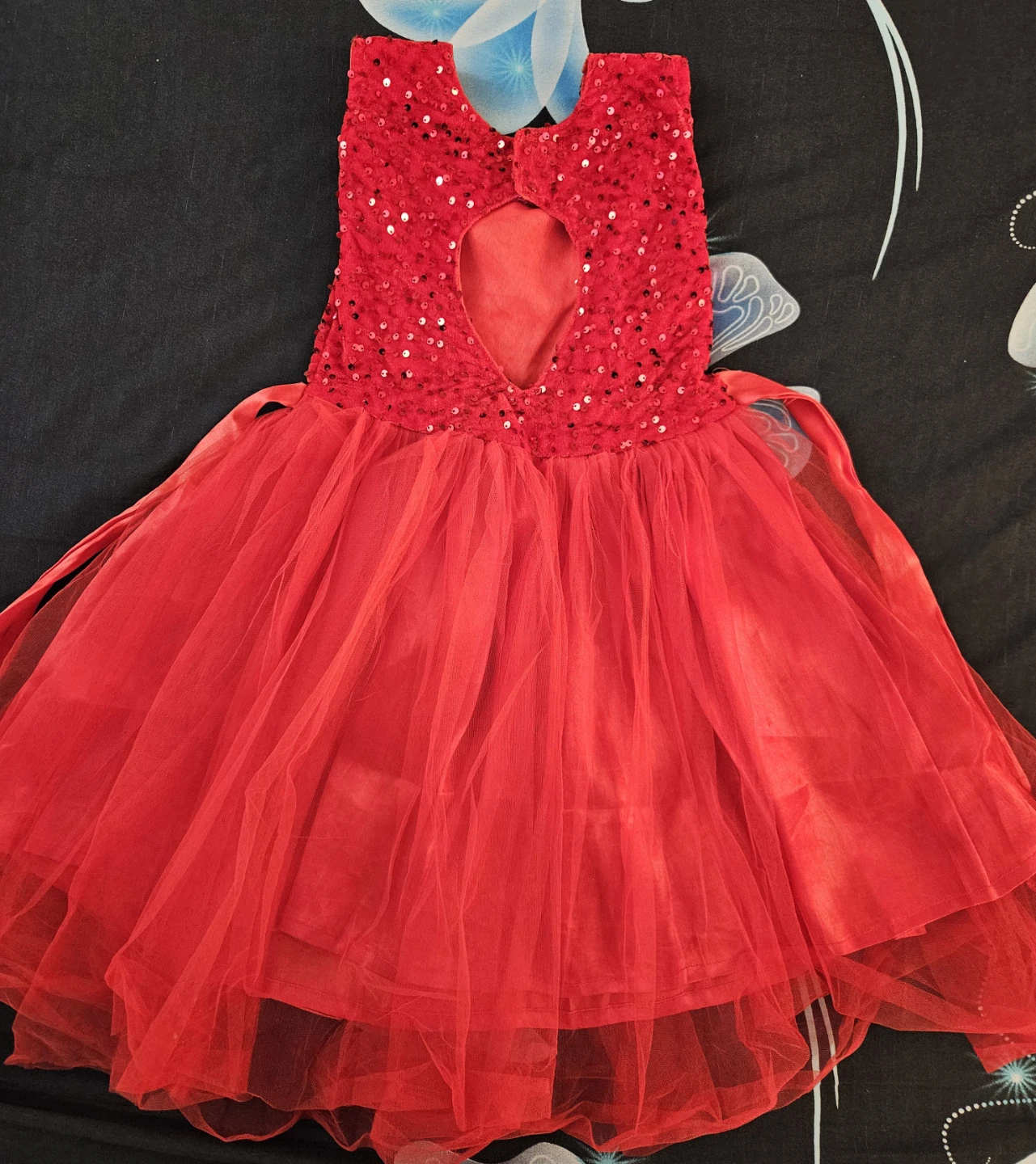 Red Sequin Tulle Party Dress - photo 2