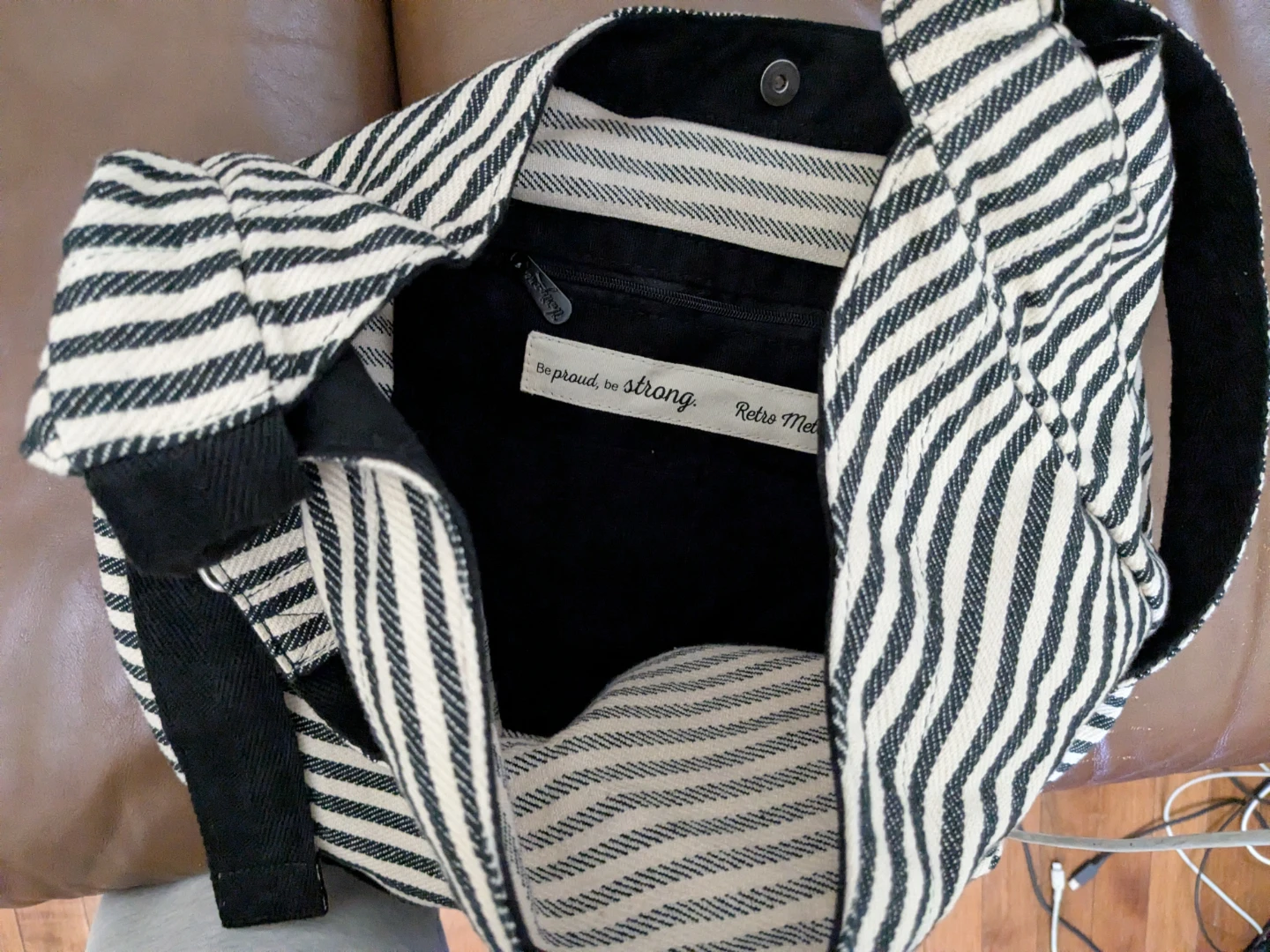 Retro Metro Striped Canvas Hobo Bag - photo 3
