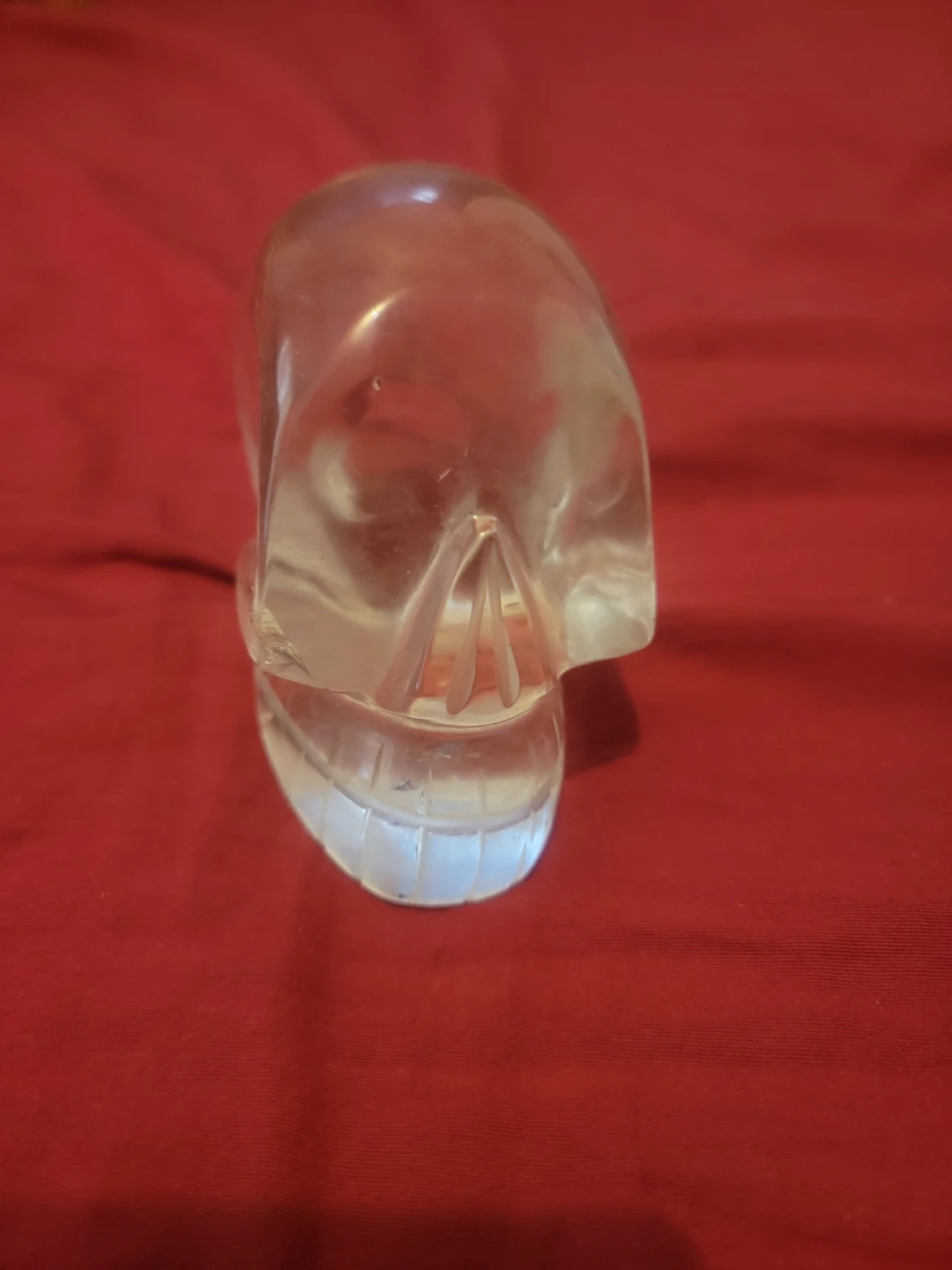 Hand carved quartz crystal skull