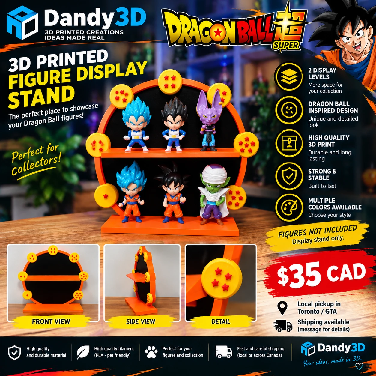 Dandy3D Dragon Ball Super 3D Printed Display Stand