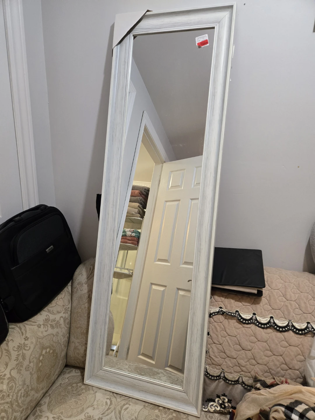 Full-Length White Wash Floor Mirror - photo 2