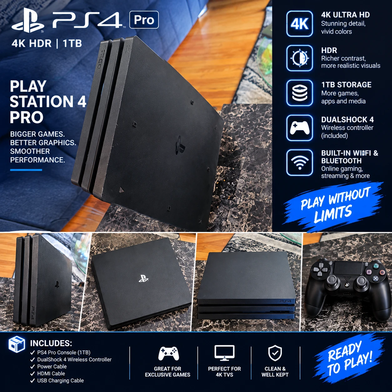 Sony PlayStation 4 Pro 1TB Console - photo 4