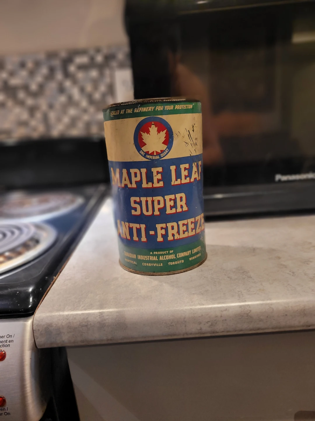 Vintage Maple Leaf Super Anti-Freeze Tin