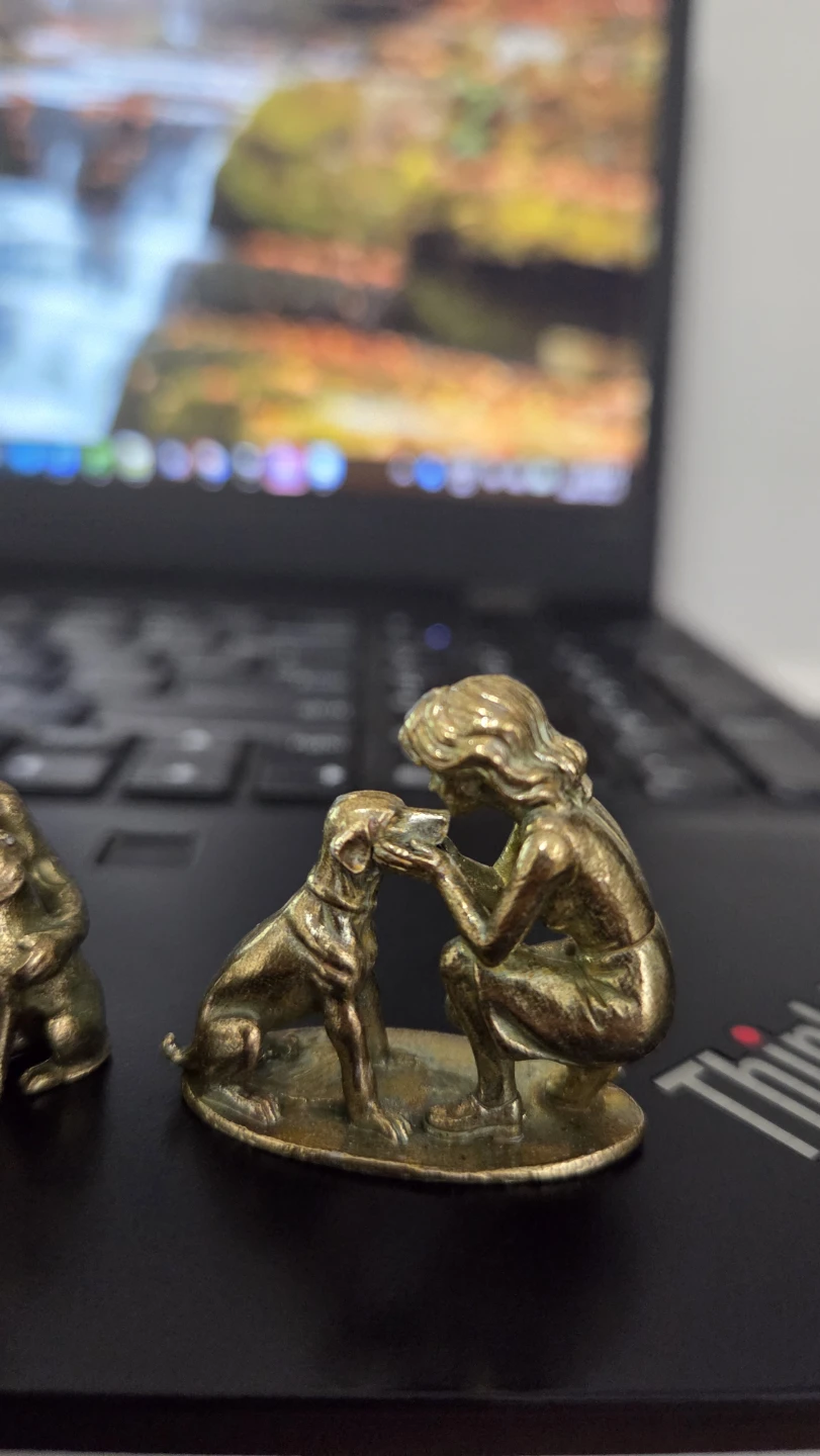 Brass Miniature Best Friends Dog Figurines – Set of 2 *new - photo 3